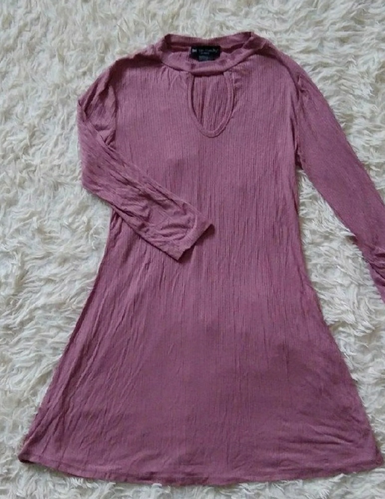 NWOT Mauve/pink ribbed cut out mini dress